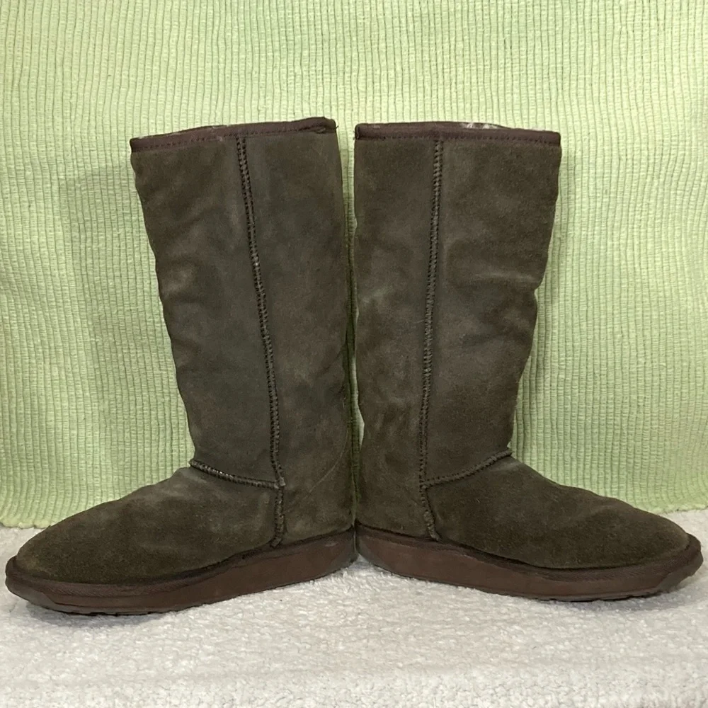 EMU Australia Womens Brown Bronte Hi Suede Wool-Lined Warm Winter Boots Size 7M